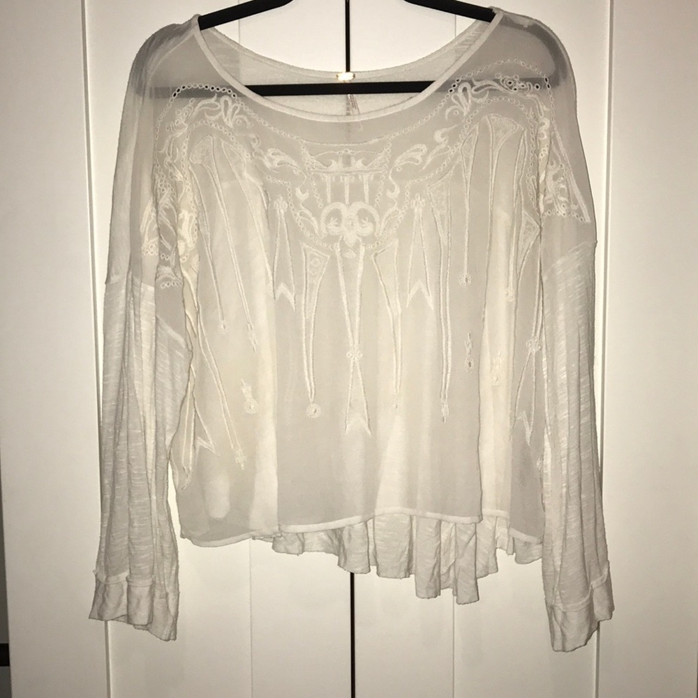 Free people white embroidered blouse